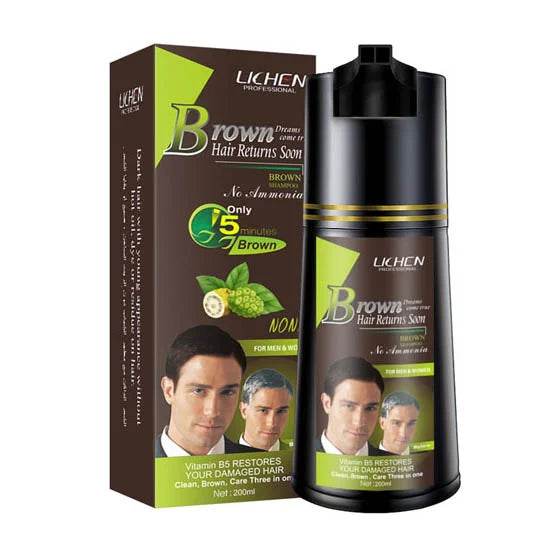 (200ml) Lichen Hair Color Shampoo For Men and Women - swmart