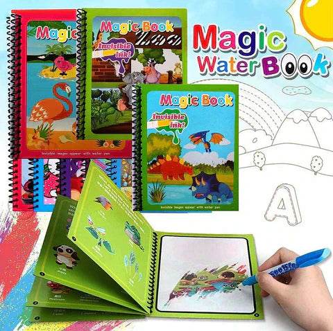 Magic Water Drawing Book + Reusable Doodle Pen - swmart