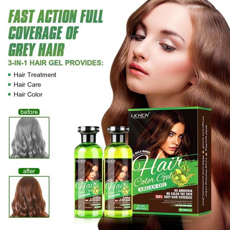 (500 ML) Lichen Hair Color Gel with Argan Oil - swmart