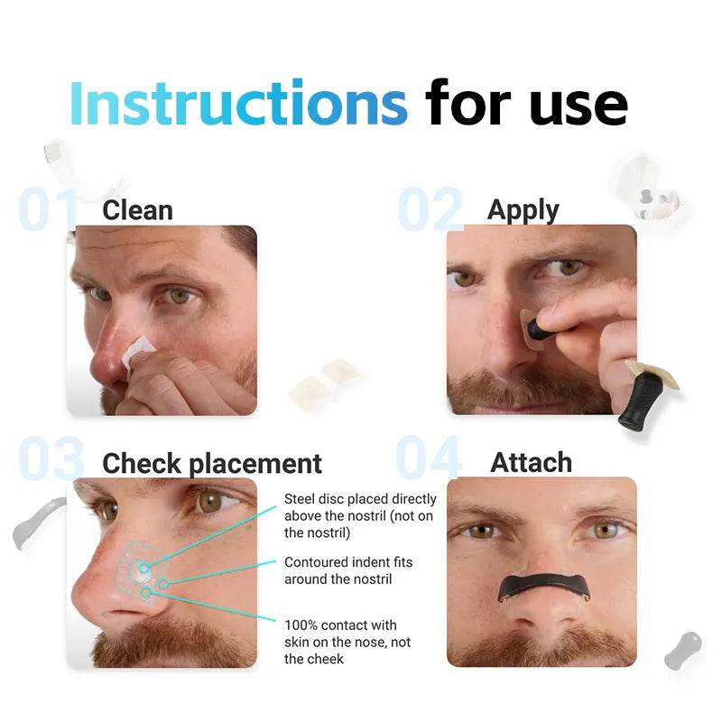 Magnetic Anti-Snoring Nose Strips, Nasal Breathing Kit - swmart